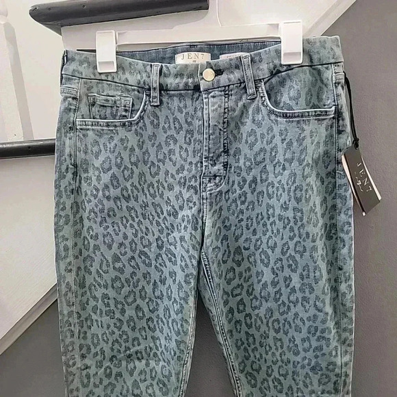 NWT Jen7 7 for All Mankind Ankle Skinny Jeans Sunrise Leopard Print Size 10 - Picture 3 of 7